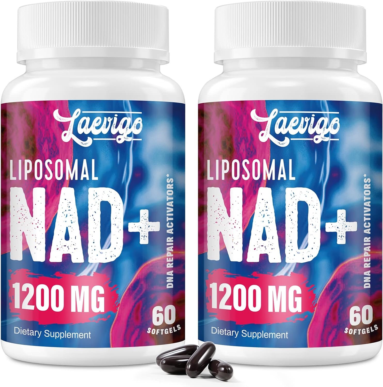 1200mg Liposomal NAD+ Supplement, Ultra Purity Actual NAD Supplement, Enhanced Absorption, Boosting NAD+, Age Defense, Energy, Metabolic Repair, Optimal NAD Supplement, 120 Softgels