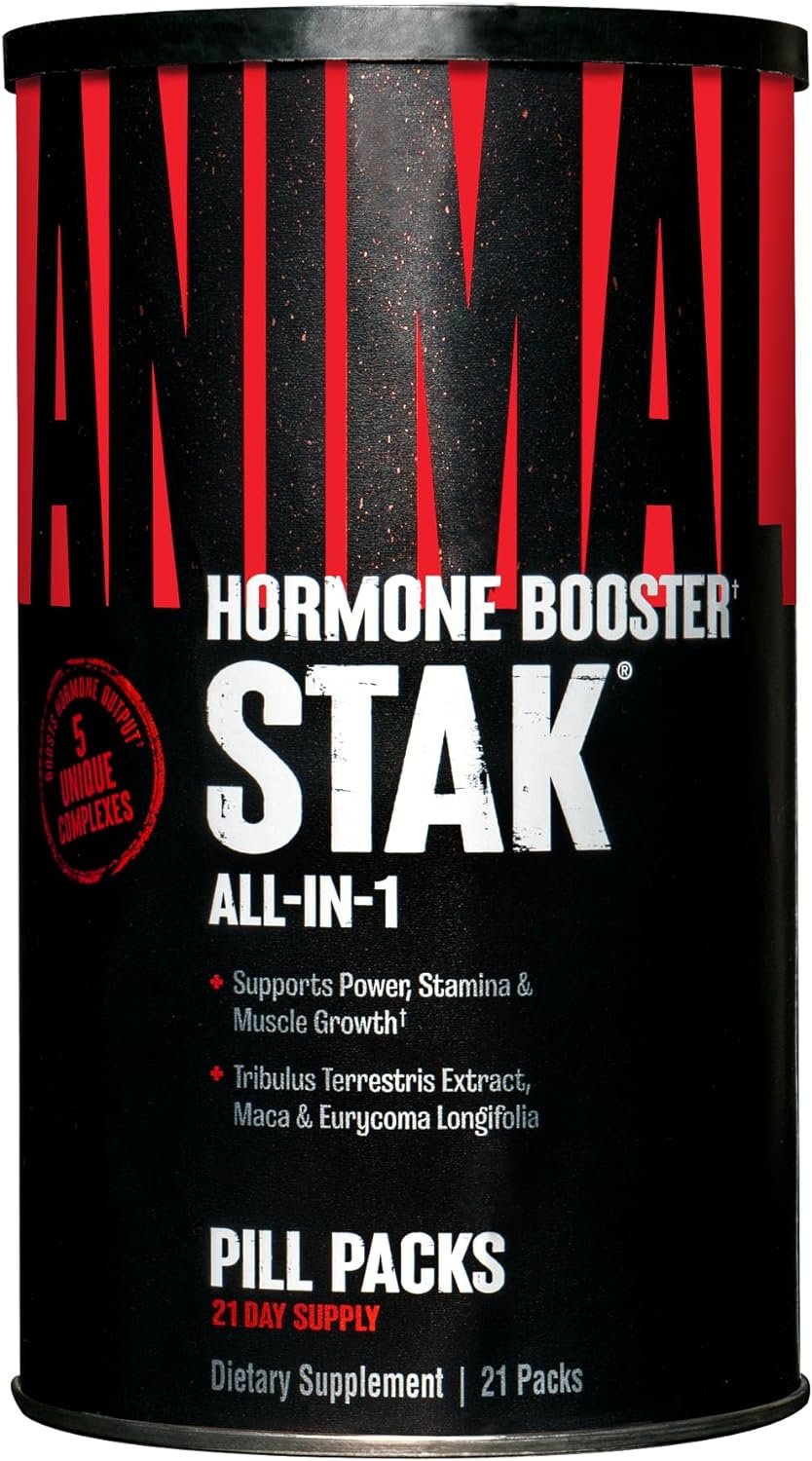 Animal Stak – Complete Natural Hormone Booster Supplement with Tribulus – Natural Testosterone Booster for Athletes – Contains Estrogen Blockers – 1 Month Cycle