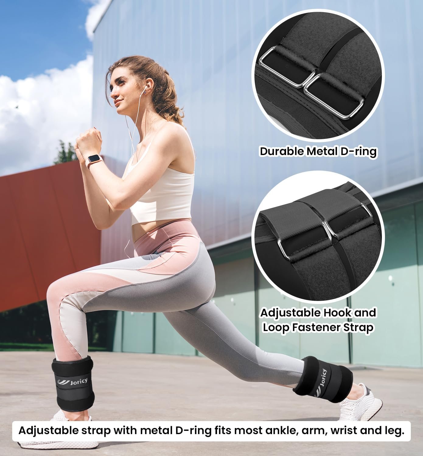 Ankle Weights A Pair of 1/2/3/4/6/8/10/12/20 LBS Wrist Leg Arm Weights for Women Men kids child with Adjustable Straps, Strength weighted for Physical Therapy Running Walking Fitness Gym Workout
