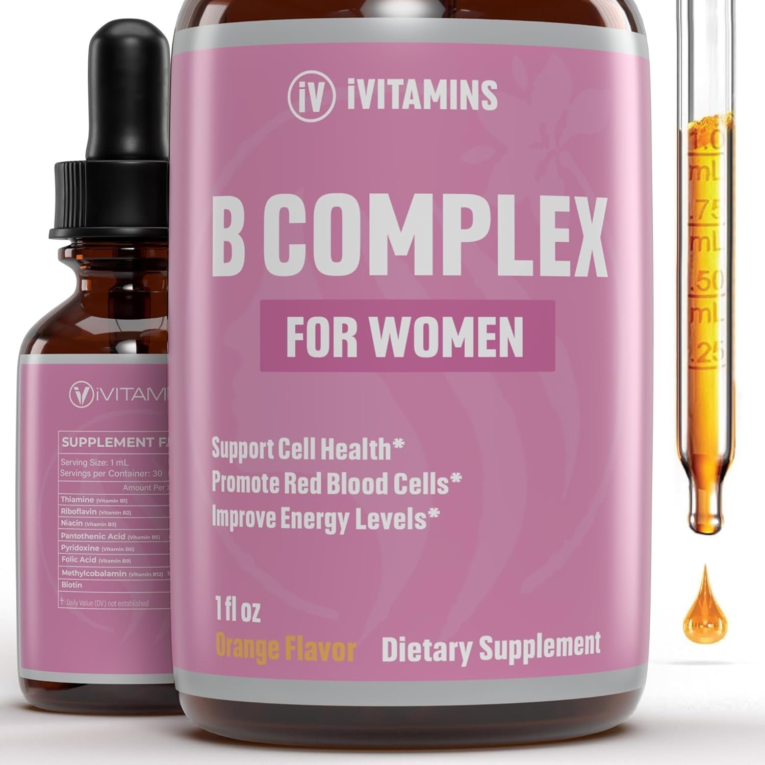 B Complex Vitamins for Women | Helps to Improve Brain Function, Digestion, Energy, More | B Vitamins Complex for Women | Vitamin B Complex | B Complex Vitamins | B12 Complex | 1 fl oz