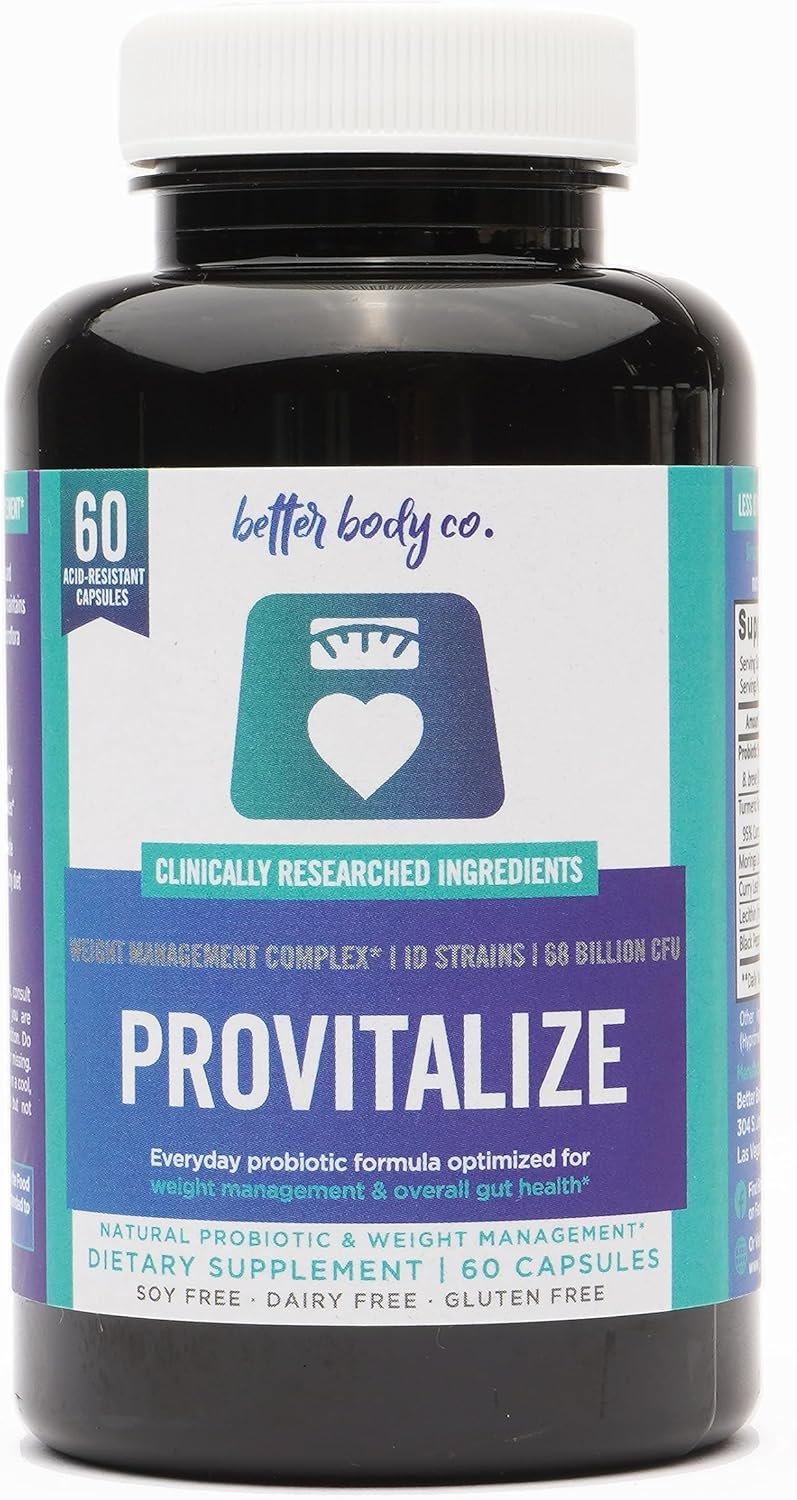 Better Body Co. Original Provitalize | Natural Menopause Probiotics for Weight, Hot Flashes, Night Sweats, Low Energy, Mood Swings, Gut Health. Unique Probiotics Formula (60 Capsules)