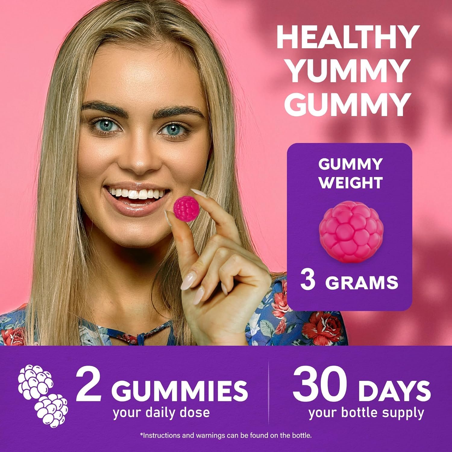 Biotin Gummies with Collagen - Hair Growth Support Skin, Nail Strength - for Women Men - Biotin 10000mcg | Keratin | Hyaluronic Acid | B-Complex | Saw Palmetto - Sugar-Free, Mixed Berry - 60 Gummy