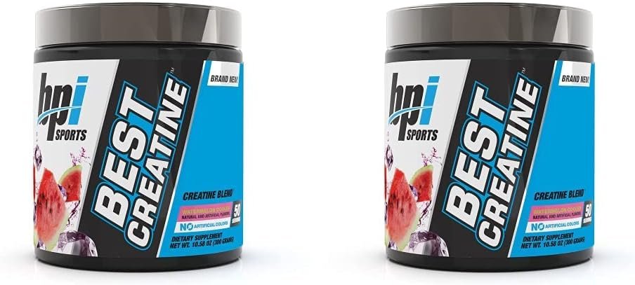 BPI Sports Best Creatine - Includes 6 Advanced Forms of Creatine - Supports Muscle Building and Post-Workout Recovery - Watermelon Cooler, 50 Servings (Pack of 2)