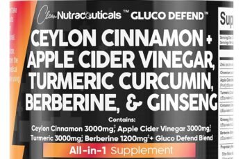 Clean Nutraceuticals Ceylon Cinnamon 3000mg Turmeric 3000mg Apple Cider Vinegar 3000mg Ginseng 2000mg Berberine 1200mg Plus Bitter Melon Gymnema Milk Thistle Fenugreek Review