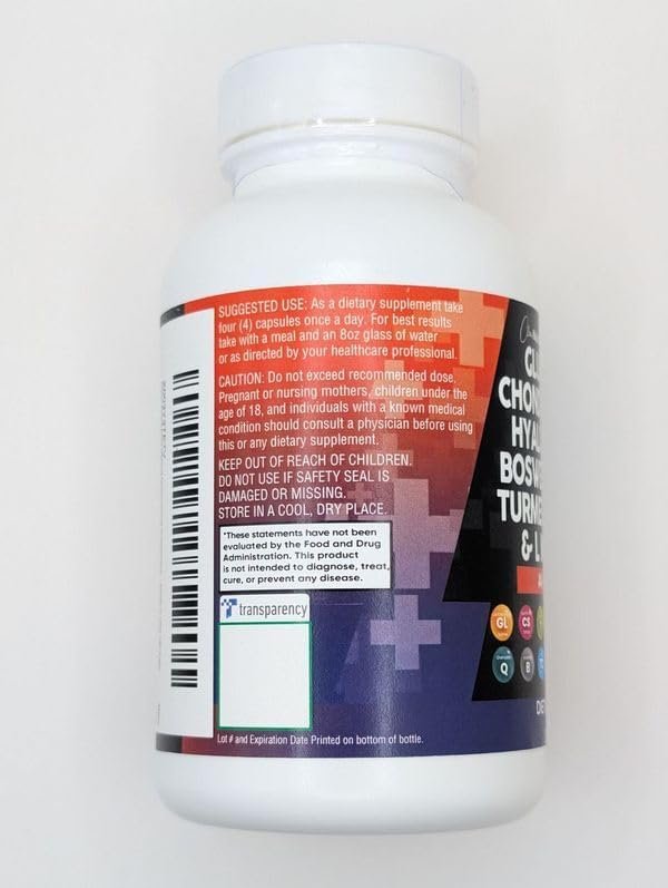 Clean Nutraceuticals Glucosamine Chondroitin MSM 1500mg with Turmeric Curcumin, Collagen, Hyaluronic Acid, Omega 3 – Joint Health Supplement for Men Women – Joint Complex – 120 Count
