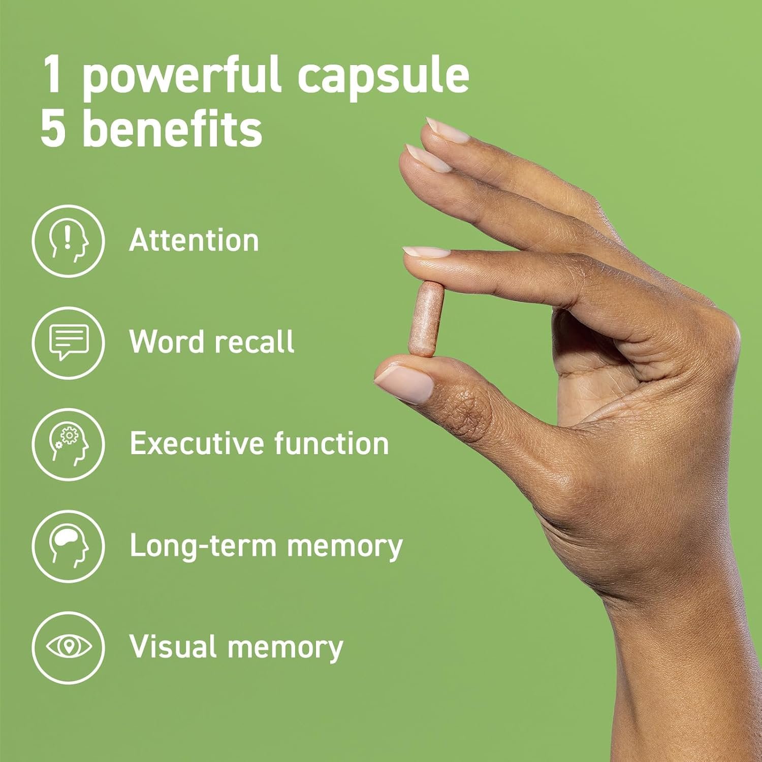 CocoaVia Memory Focus Brain Supplement, 30 Day, Cocoa Flavanol Blend, Lutein, Added Caffeine for Boost. Improve Cognitive Function, Attention, Vegan Plant Based, 30 Capsules