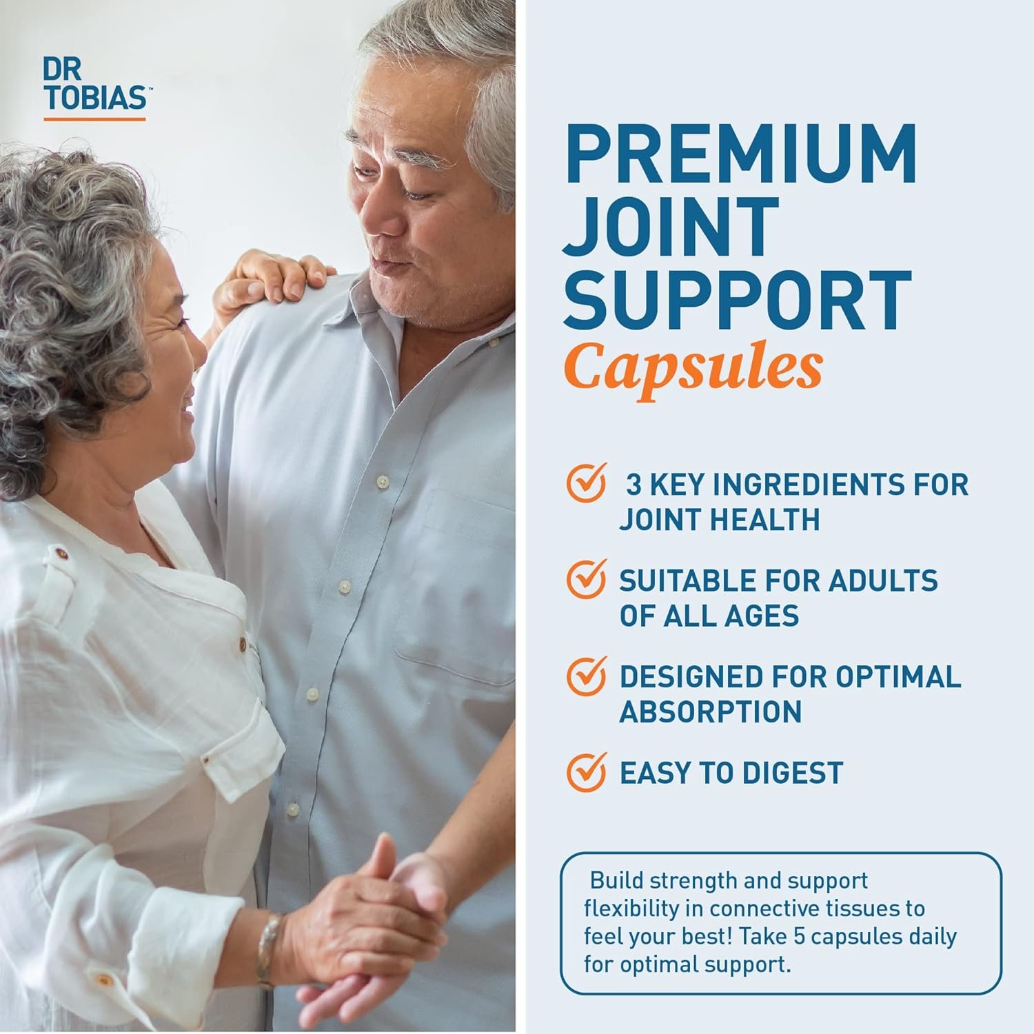 Dr. Tobias AKG Supplement Joint Support Supplement - Supports Energy, Muscles, Cartilage Joint Health, Non-GMO