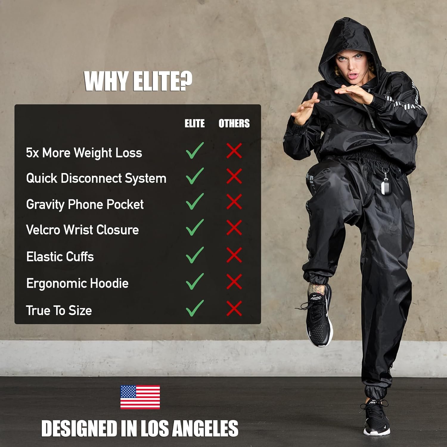 Elite Sports Sauna Suit for Weight Loss Men Women Boxing MMA Wrestlers Gym Sweat Hoodie Sauna Suits Wrap Full Body Workout