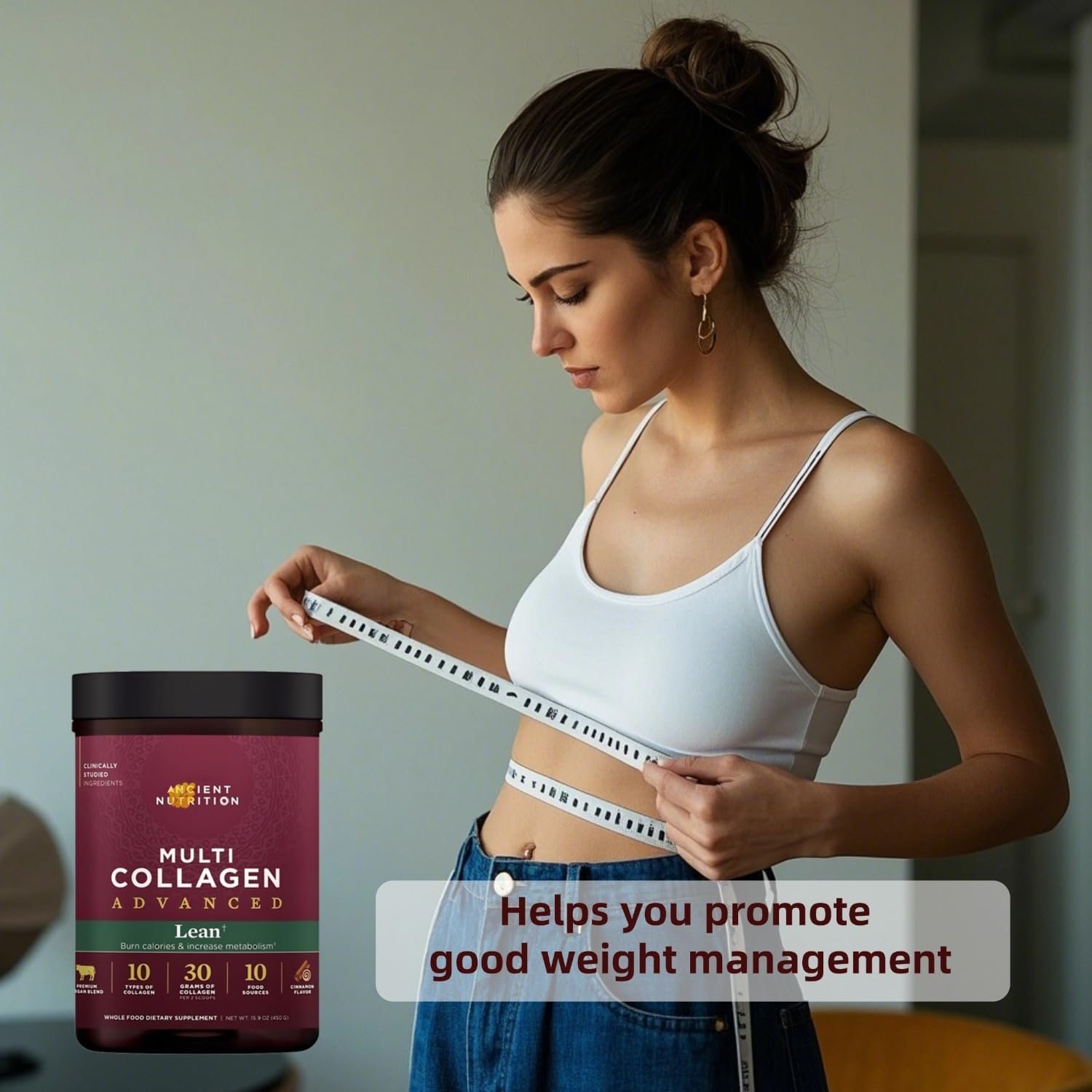 𝑯𝒚𝒅𝒓𝒐𝒍𝒚𝒛𝒆𝒅 𝑪𝒐𝒍𝒍𝒂𝒈𝒆𝒏 𝑷𝒆𝒑𝒕𝒊𝒅𝒆𝒔 for Women Men, Cinnamon, Weight Management Muscle Building, 1 Pack