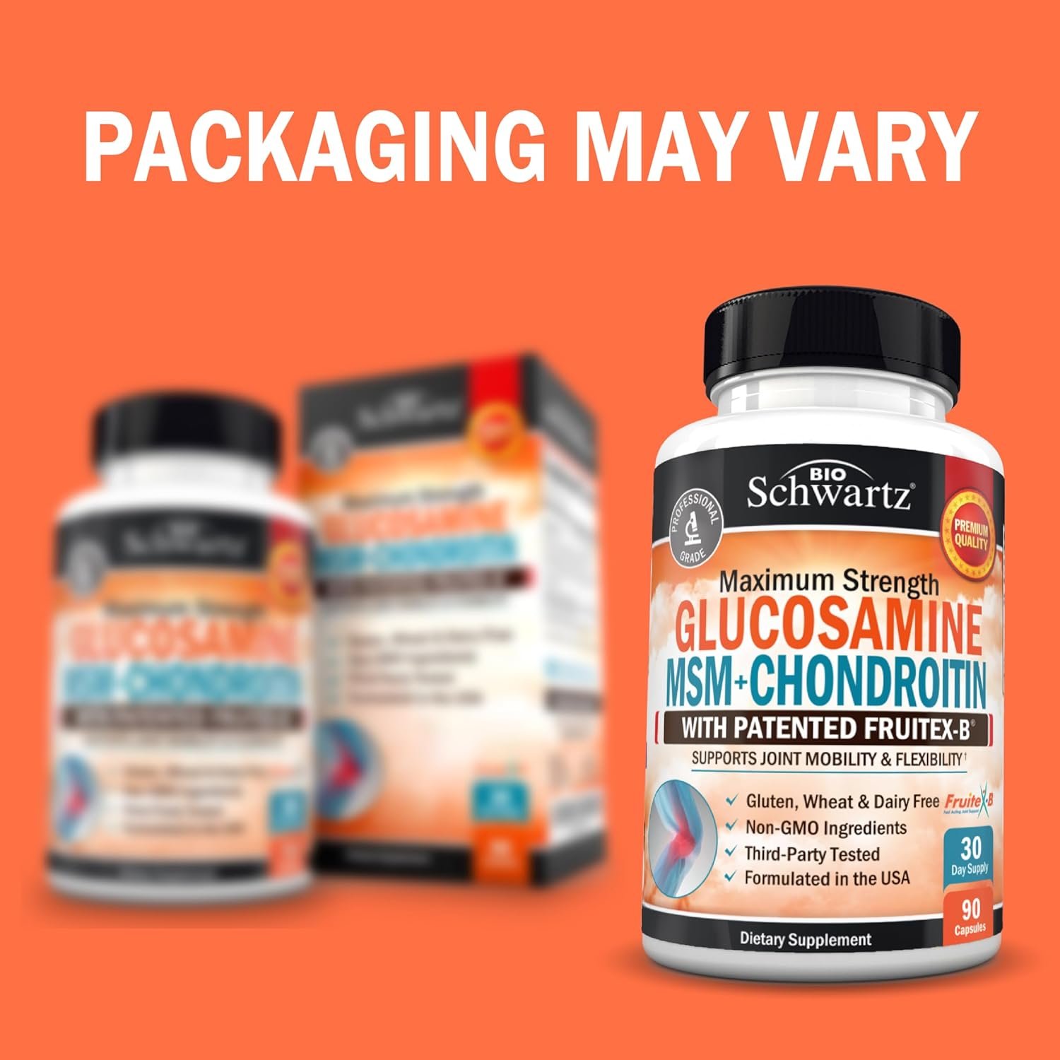 Glucosamine Chondroitin MSM Joint Support Supplement - FSA HSA Approved - Collagen Peptides, Turmeric and Ginger, Hyaluronic Acid, Glucosamine Chondroitin Sulfate - Gluten Free, Non GMO, 90 Capsules