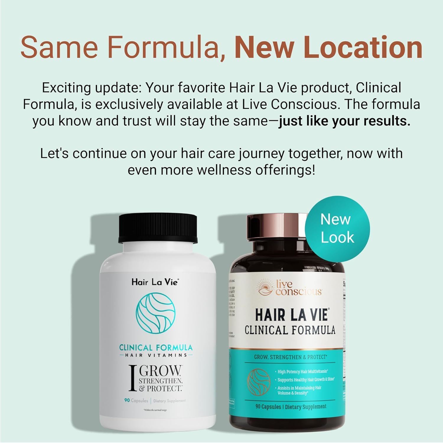 Hair La Vie Live Conscious Clinical Formula Hair Growth Vitamins for Women and Men w/Biotin 5000mcg, Collagen Saw Palmetto (Pack of 1)