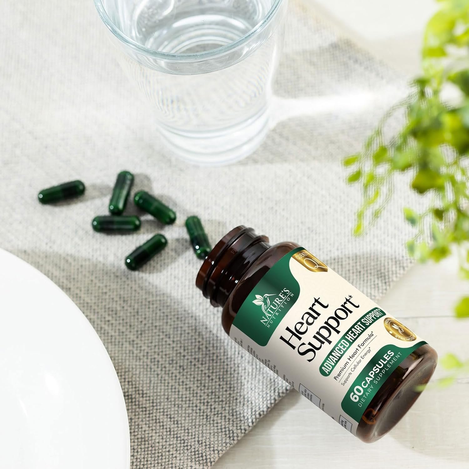 Heart Supplements for Men Women 1650mg - Antioxidants for Heart Health Support with CoQ10, Hawthorn, Plant Sterol More Vitamins to Support Nitric Oxide Energy Production, Non-GMO - 60 Capsules
