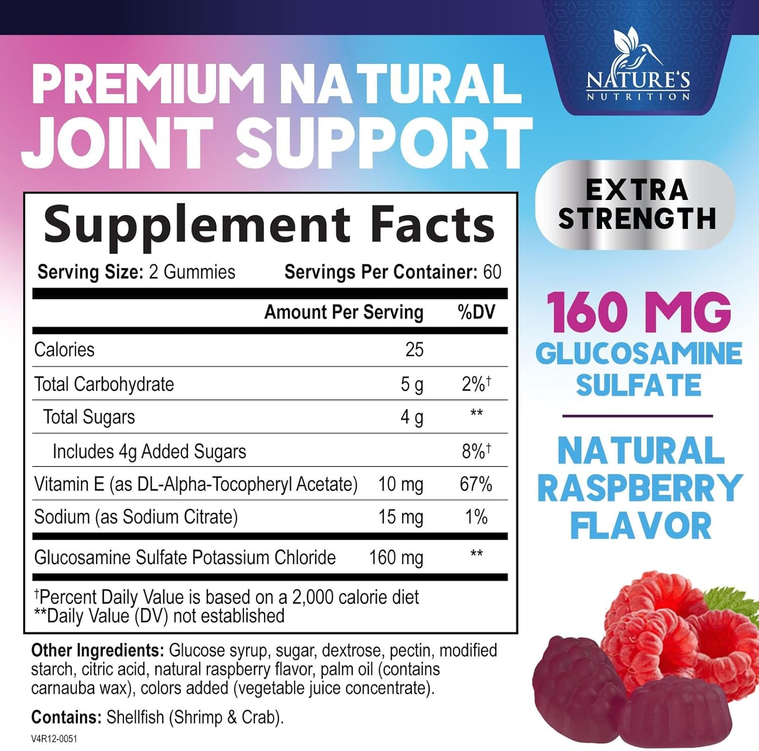 Joint Support Gummies Glucosamine Plus Vitamin E - Natures Joint Support Supplement for Occasional Discomfort for Back, Knees Hands - Cartilage Joint Health Flexibility Support - 120 Gummies