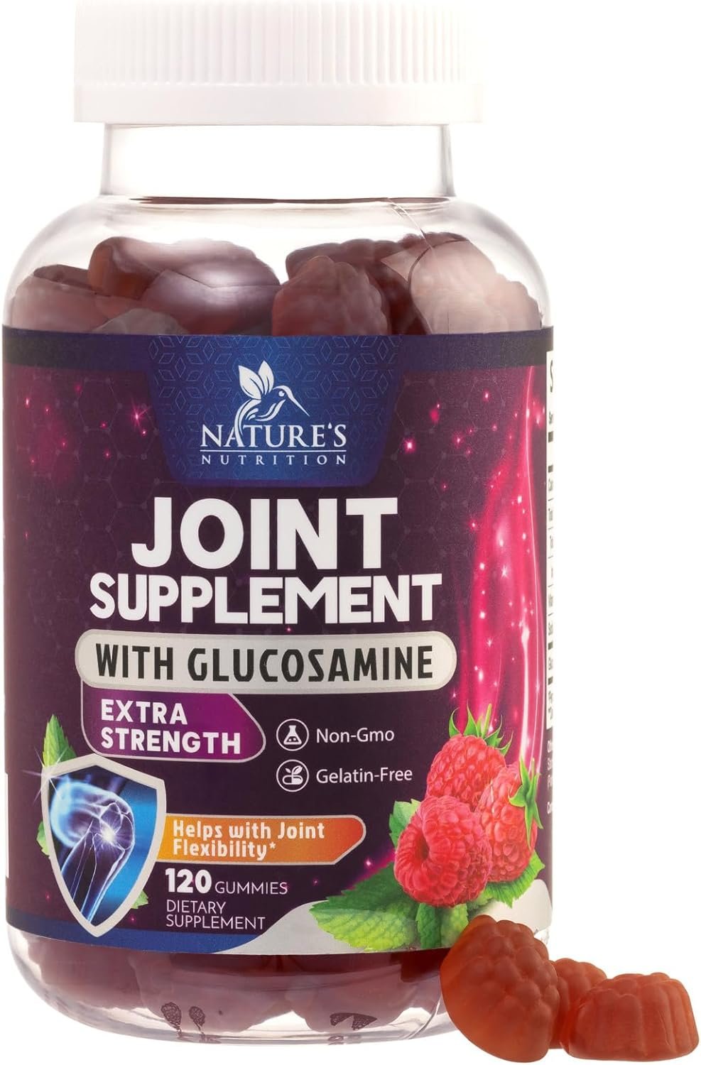 Joint Support Gummies Glucosamine Plus Vitamin E - Natures Joint Support Supplement for Occasional Discomfort for Back, Knees Hands - Cartilage Joint Health Flexibility Support - 120 Gummies