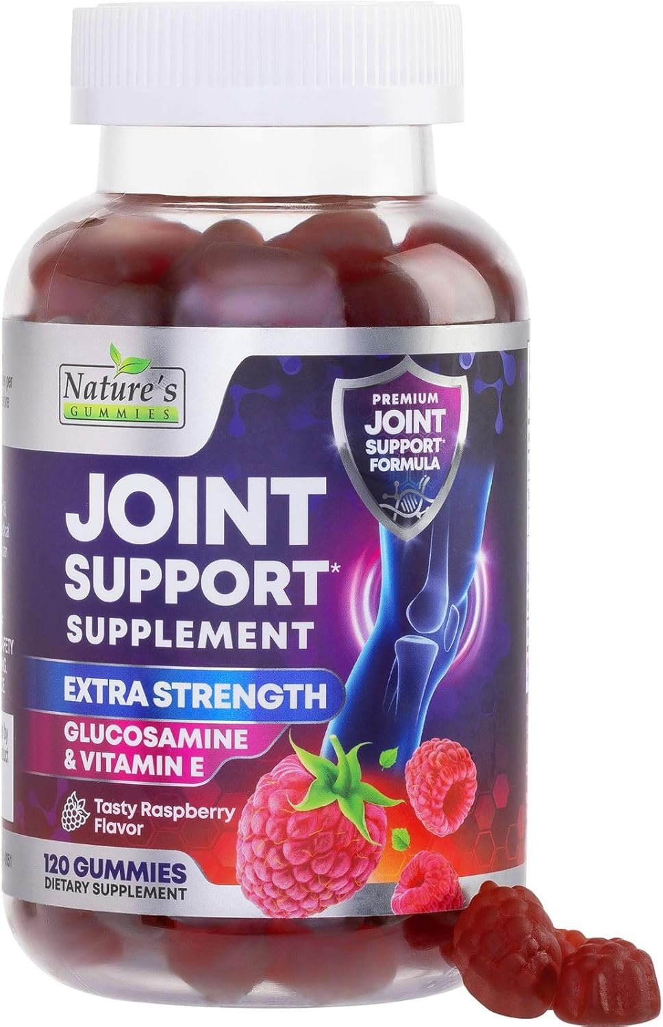 Joint Support Supplement - Extra Strength Glucosamine Gummy Supports Joints Health Flexibility for Back, Knees, Hands - Natural Vitamin E Immune Support - Best Gummies for Women Men - 120 Gummies
