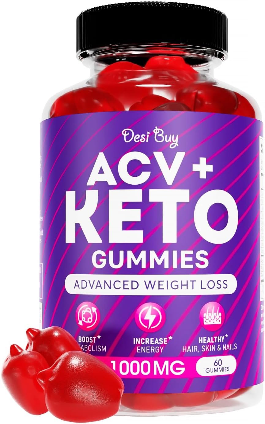 Keto ACV Gummies for Weight Loss Advanced Formula (1000mg Per Serving) - Supports Digestion,Metabolism, Detox Cleansing - Apple Cider Vinegar Keto Gummies for Women and Men