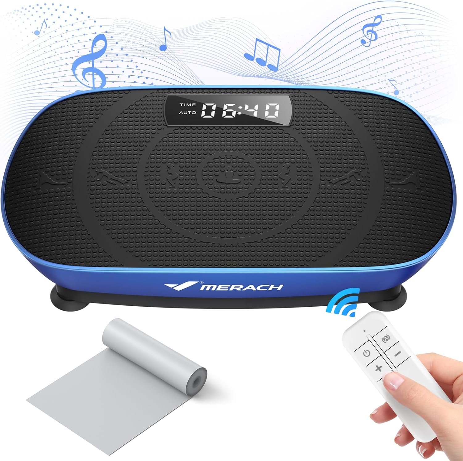 MERACH Vibration Plate Exercise Machine, Whole Body Workout Equipment for Women, Bluetooth and Silicone Pedal, Vibration Plate for Lymphatic Drainage, Vibrate Fitness Platform for Weight Loss