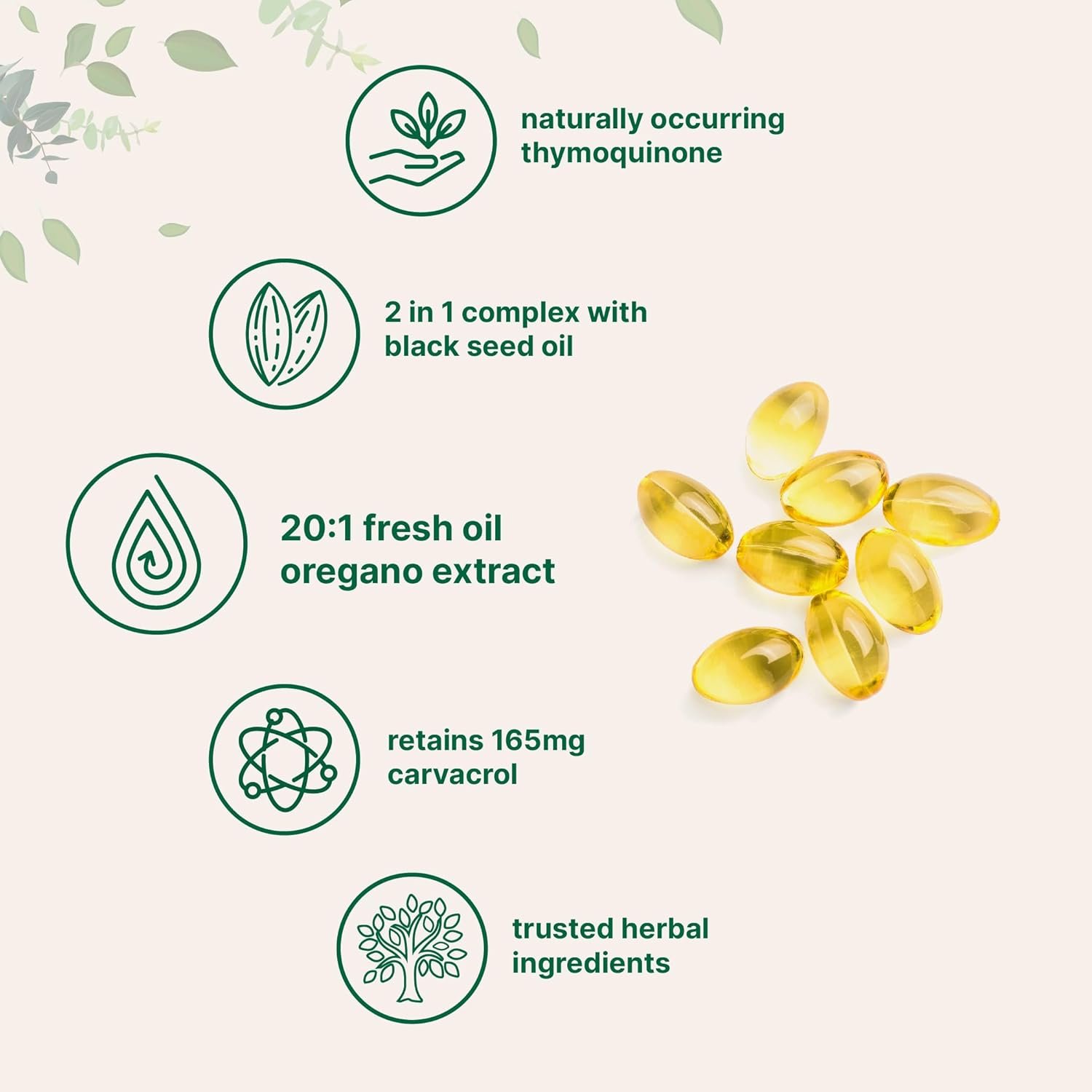 Micro Ingredients Oil of Oregano, 300 Softgel | Oregano Oil with Black Seed Oil, 4X Strength Carvacrol Thymoquinone | Plant Based, Non-GMO | Antioxidant Immune Support