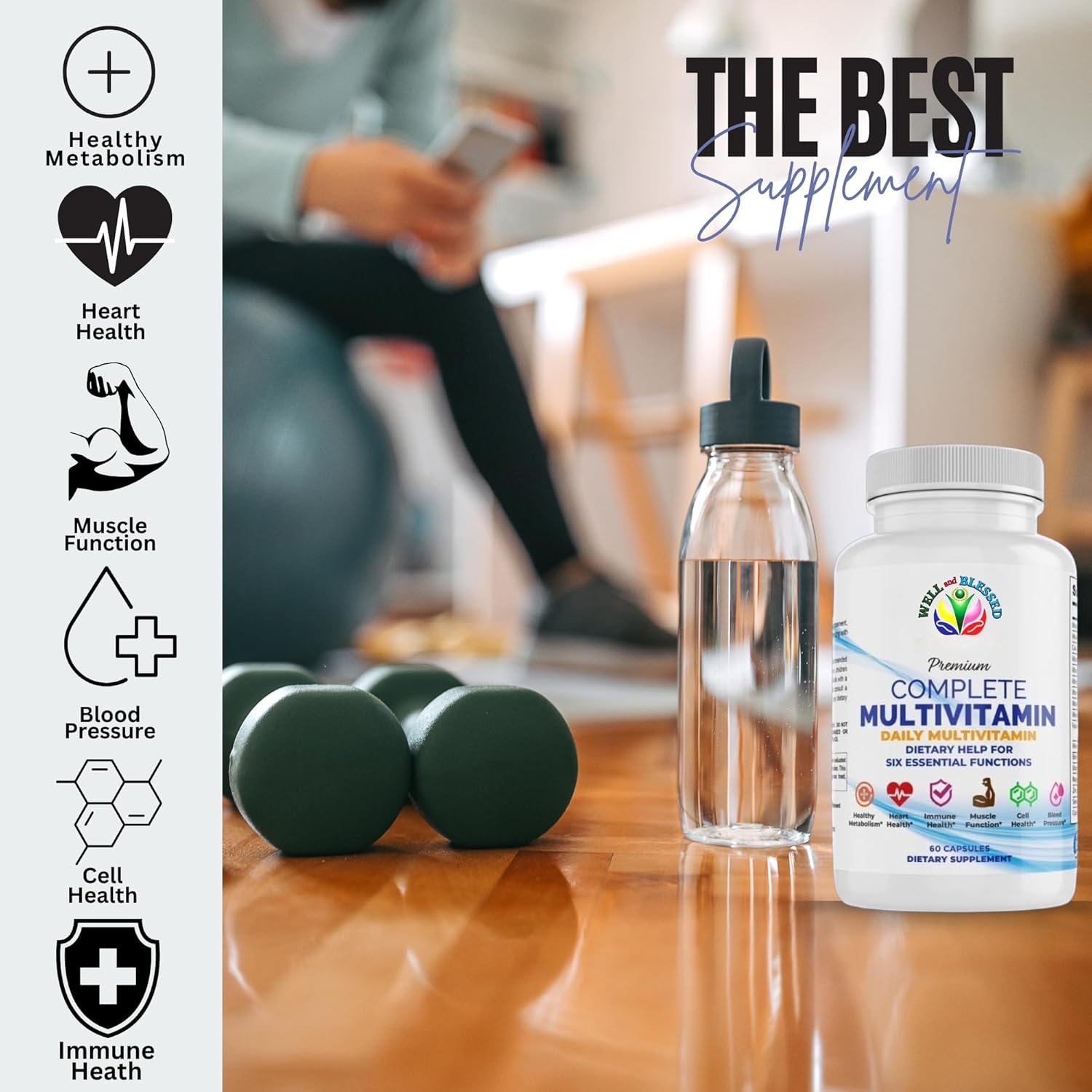 Multi Premium Collagen Supplements for Women with Vitamin C, E -Tighten Skin, Reduce Wrinkles, Strong Nails, Joints Hair Growth - Anti Aging Skin Care Supplements for Women -90 Capsules