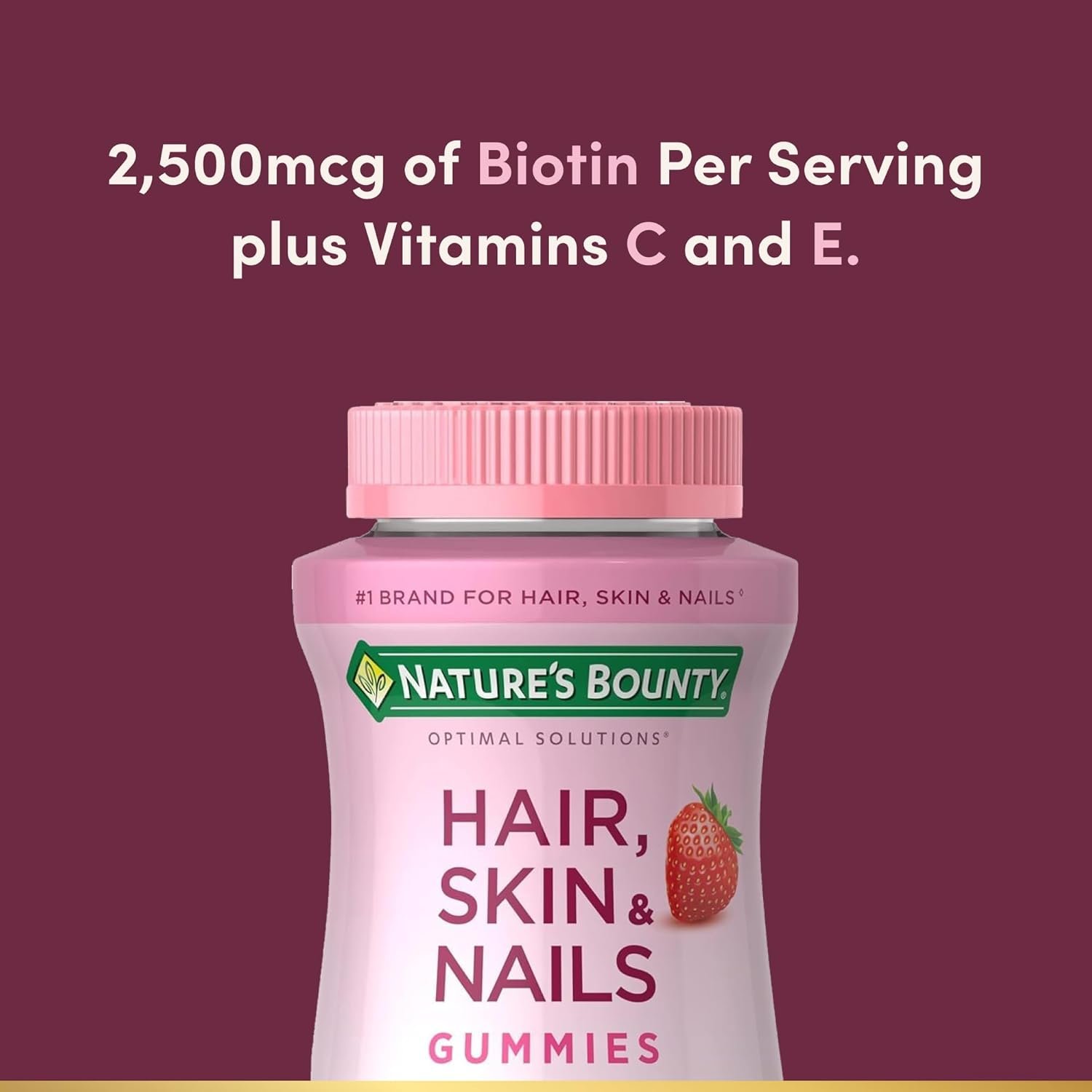 Natures Bounty Gummies with Biotin, Strawberry, 140 Ct