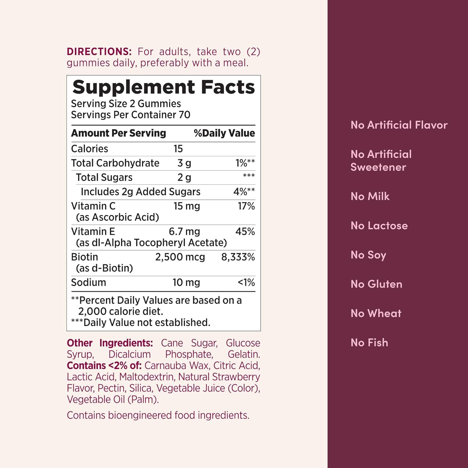 Natures Bounty Gummies with Biotin, Strawberry, 140 Ct