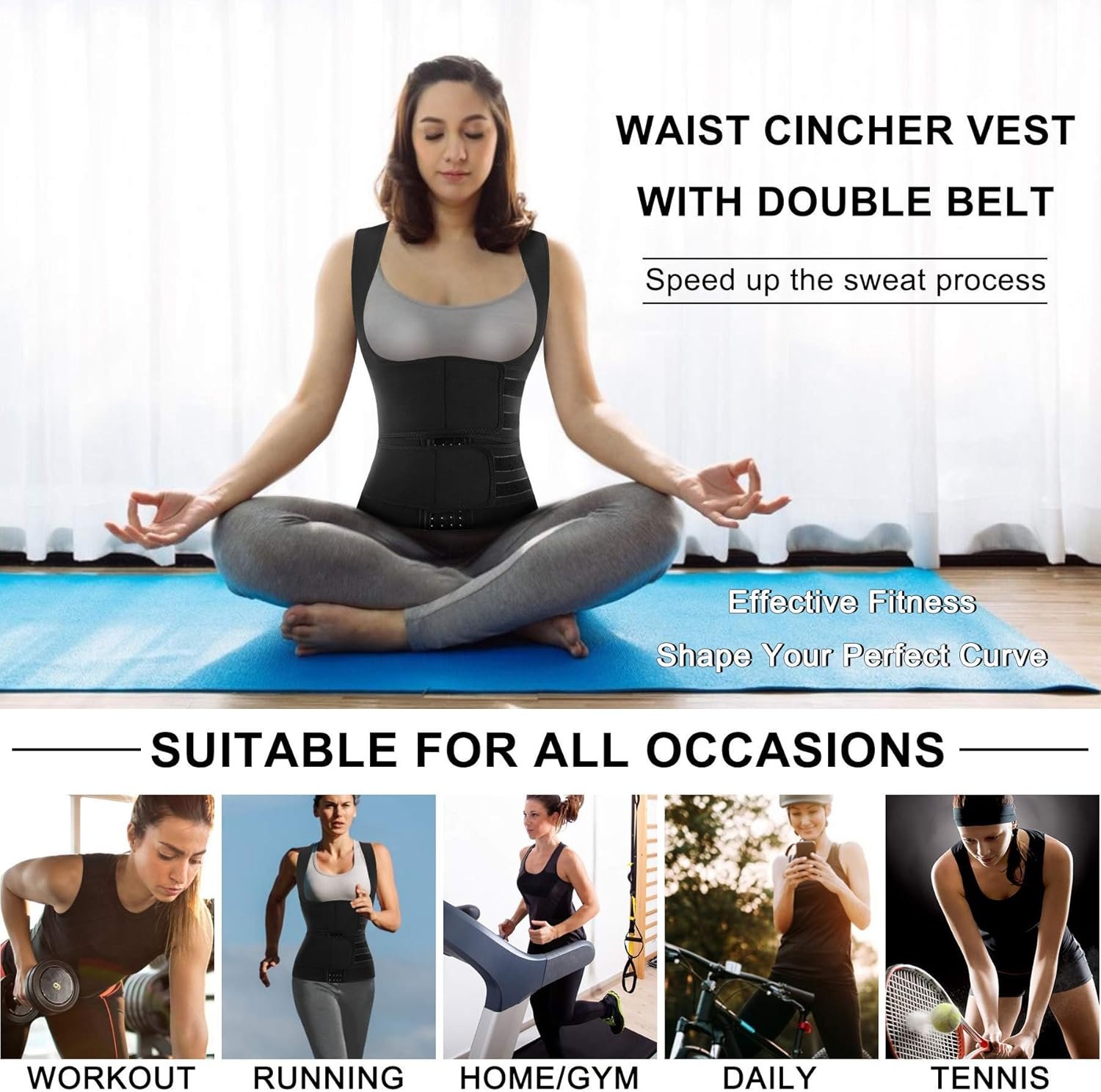 Nebility Womens Sauna Sweat Vest Weight Loss Workout Waist Trainer