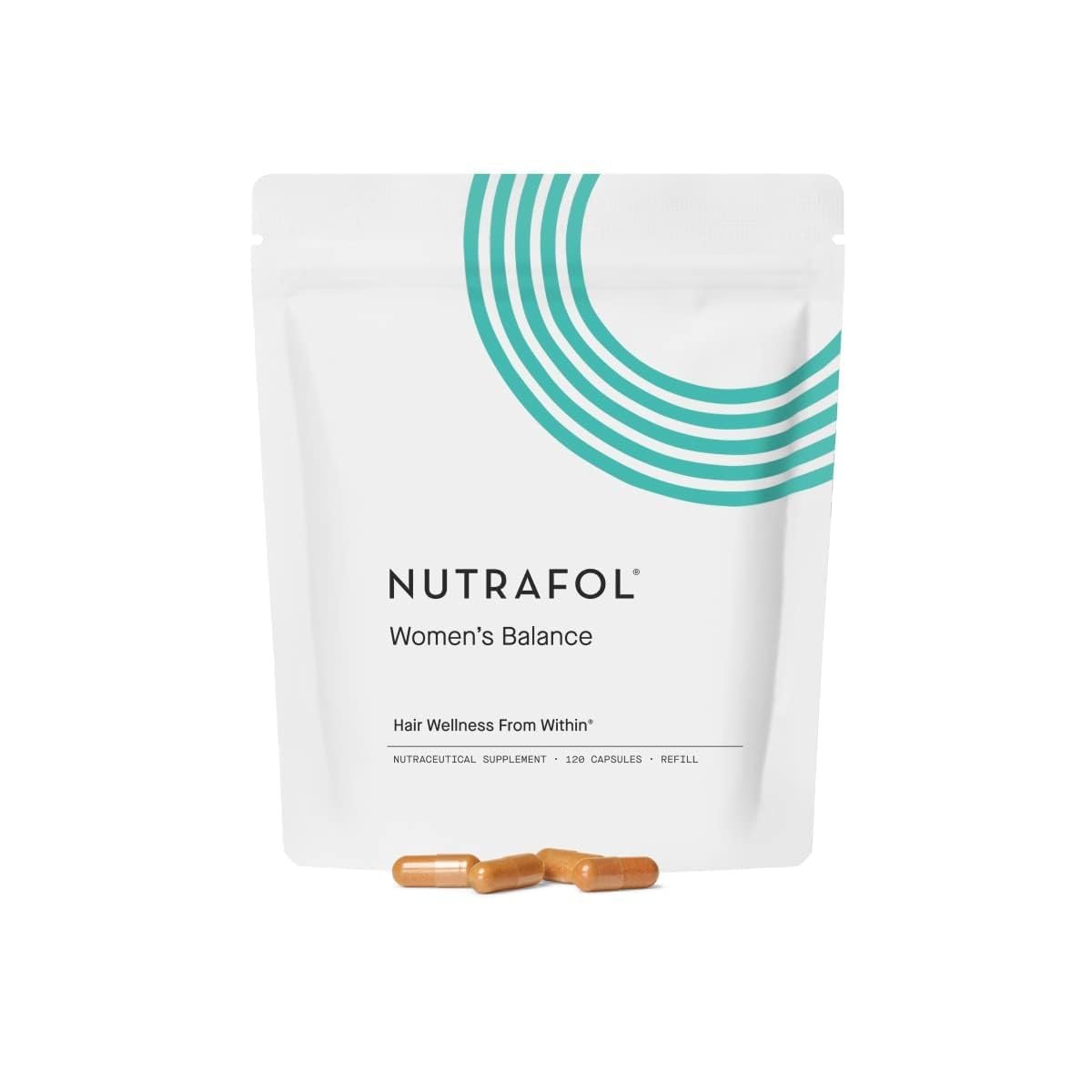 Nutrafol Womens Balance Hair Growth Supplements, Ages 45 and Up, Clinically Proven for Visibly Thicker Hair and Scalp Coverage in 3-6 Months, Dermatologist Recommended - 1 Month Supply Refill Pouch