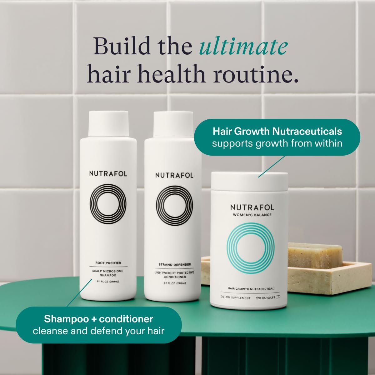 Nutrafol Womens Balance Hair Growth Supplements, Ages 45 and Up, Clinically Proven for Visibly Thicker Hair and Scalp Coverage in 3-6 Months, Dermatologist Recommended - 1 Month Supply Refill Pouch