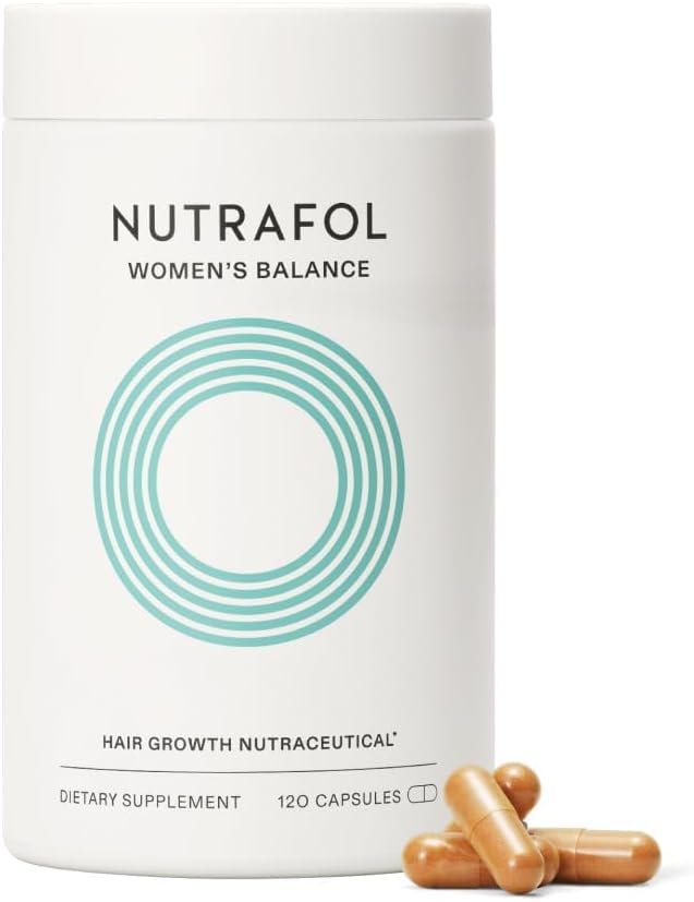 Nutrafol Womens Balance Hair Growth Supplements, Ages 45 and Up, Clinically Proven for Visibly Thicker Hair and Scalp Coverage, Dermatologist Recommended - 1 Month Supply