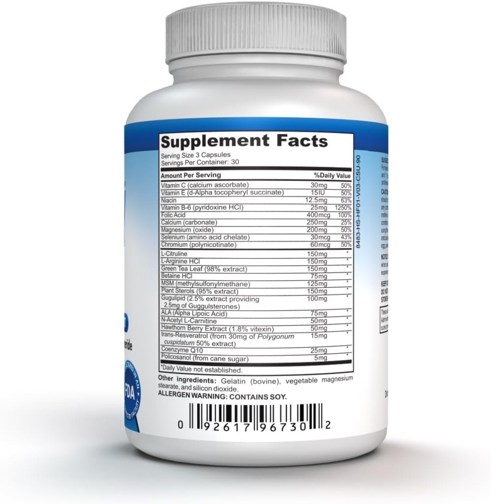 NutraPro Healthy Heart - Heart Health Supplements. Artery Cleanse Protect. Supports Healthy Cholesterol and Triglyceride. GMP Certified