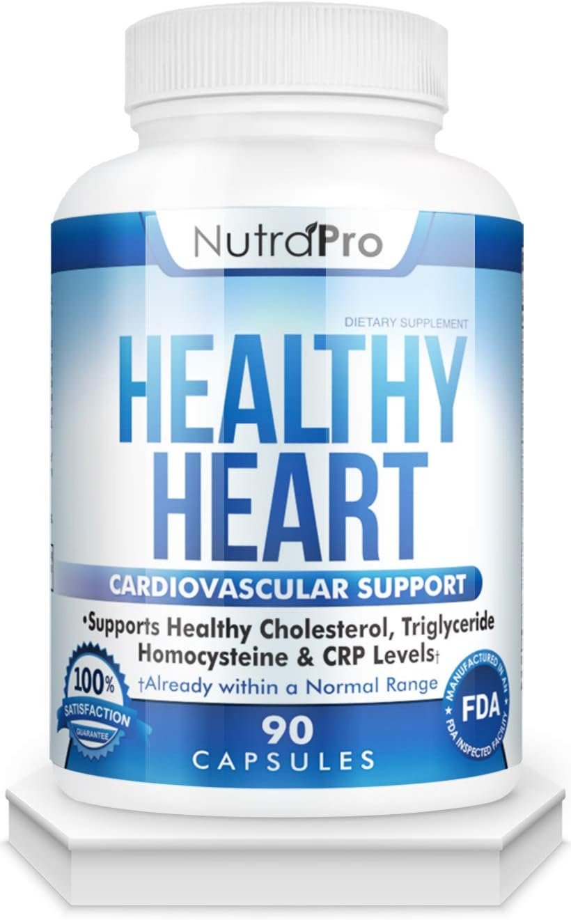 NutraPro Healthy Heart - Heart Health Supplements. Artery Cleanse Protect. Supports Healthy Cholesterol and Triglyceride. GMP Certified