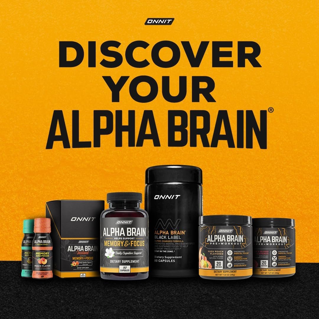 ONNIT Alpha Brain Nootropic Brain Supplement for Men Women | Memory, Mental Clarity Cognitive Improvement | Focus Capsules with L-Theanine, Vitamin B6 Phosphatidylserine (30 Count)