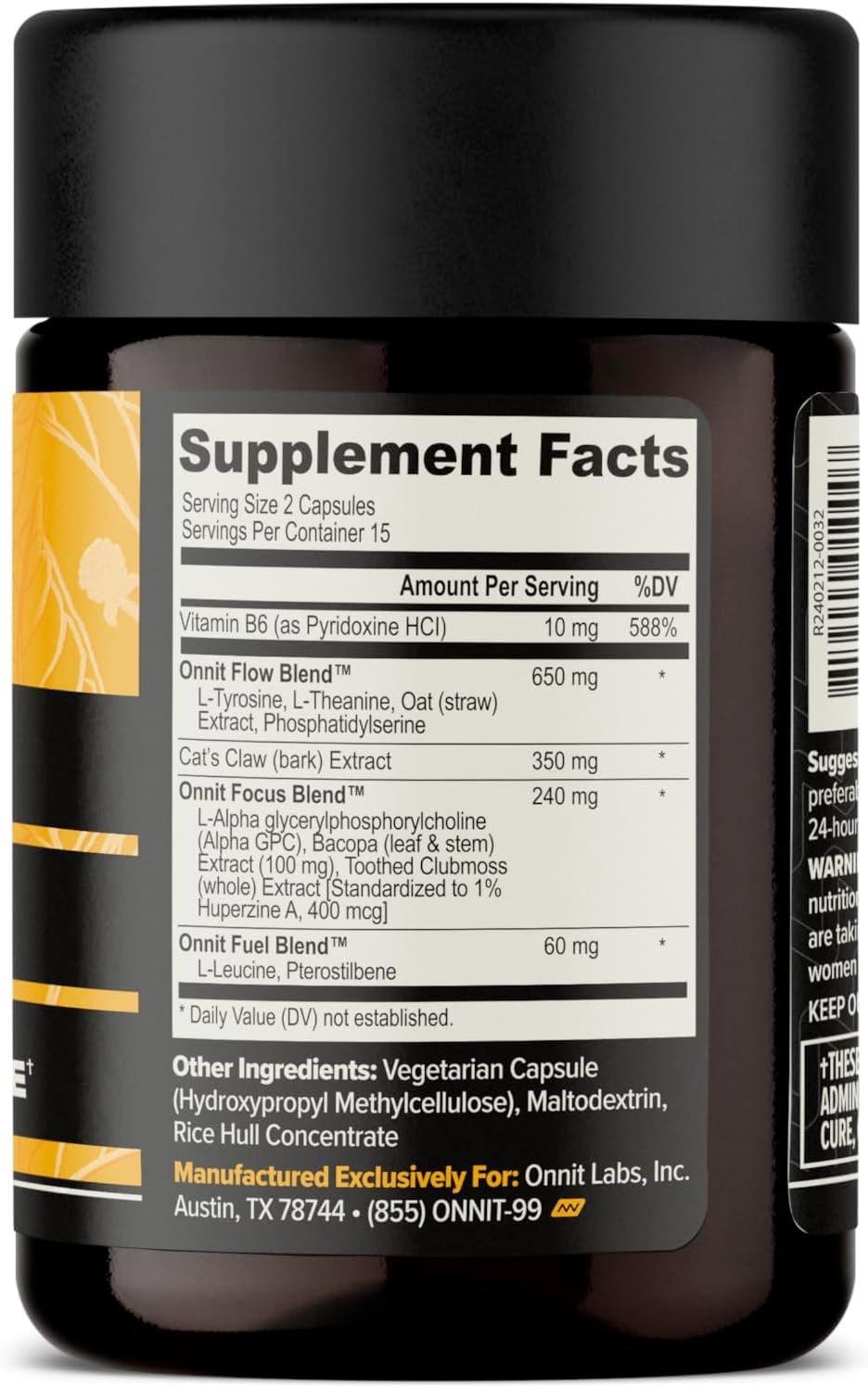 ONNIT Alpha Brain Nootropic Brain Supplement for Men Women | Memory, Mental Clarity Cognitive Improvement | Focus Capsules with L-Theanine, Vitamin B6 Phosphatidylserine (30 Count)