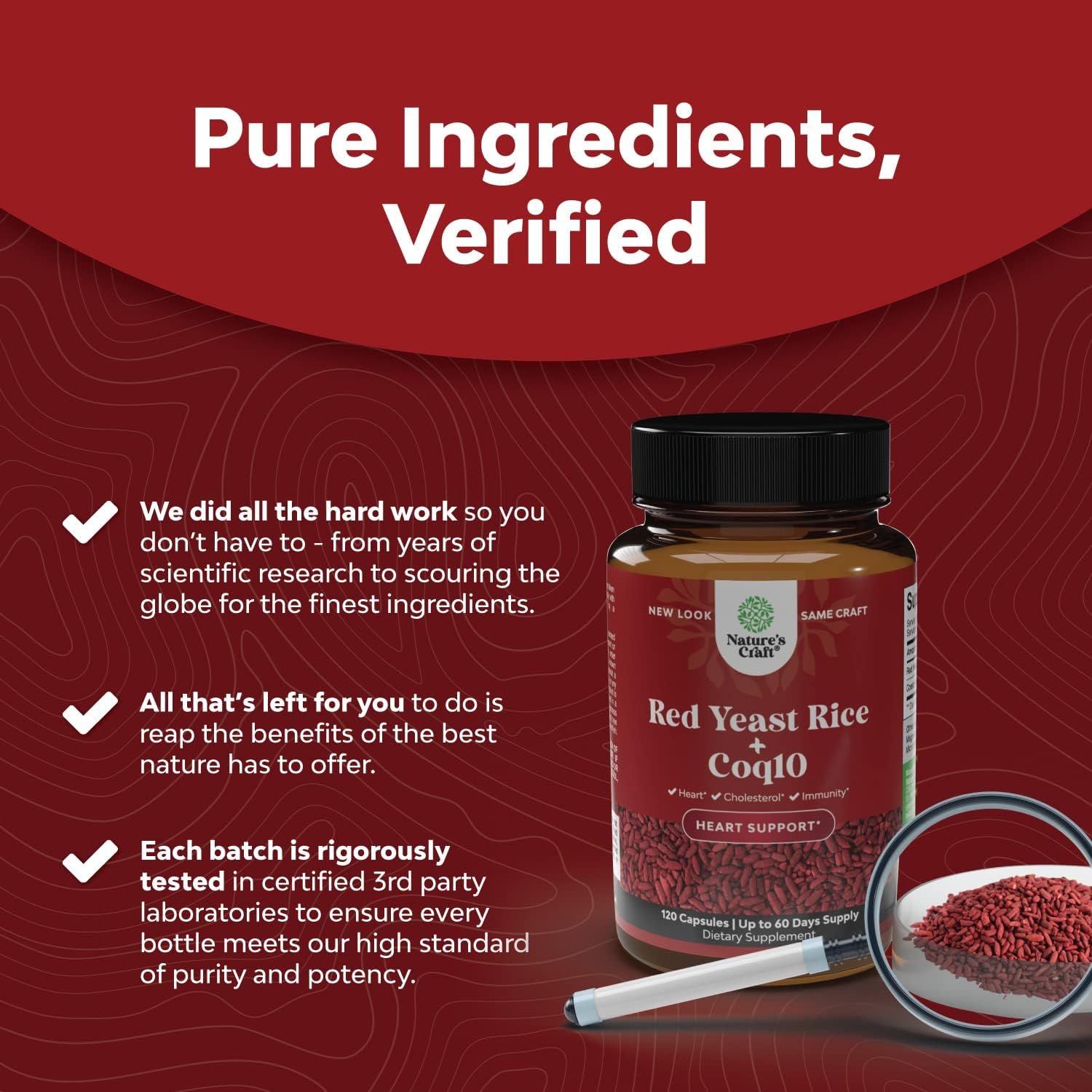 Red Yeast Rice with CoQ10 Supplement - Advanced Healthy Heart Formula for Men Women - Extra Strength Capsule with 1200 mg per Serving - Vegan Non-GMO - 120 Count
