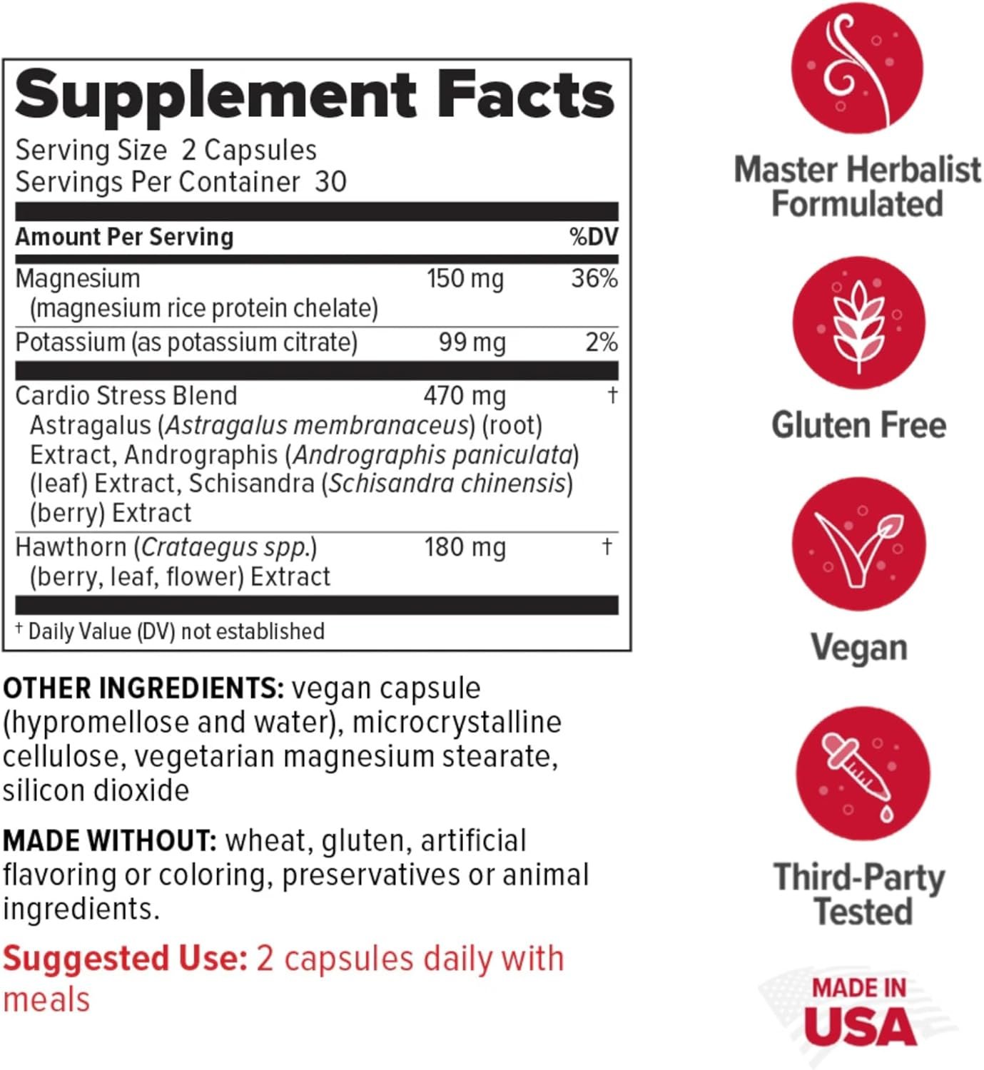 Redd Remedies, 120/80 Care, Heart Health and Natural Blood Pressure Support, 60 Vegan Capsules