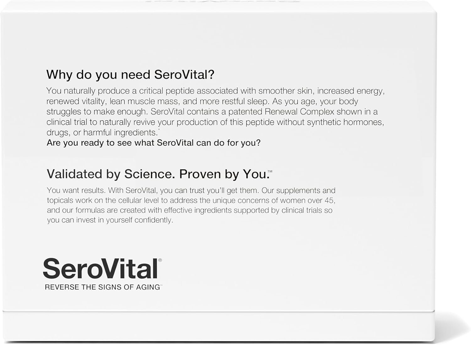 Serovital Renewal Complex - Anti Aging Supplements - Amino Acids - Peptides - Improved Energy and Immunity, Better Deeper Sleep, 30-Day Supply