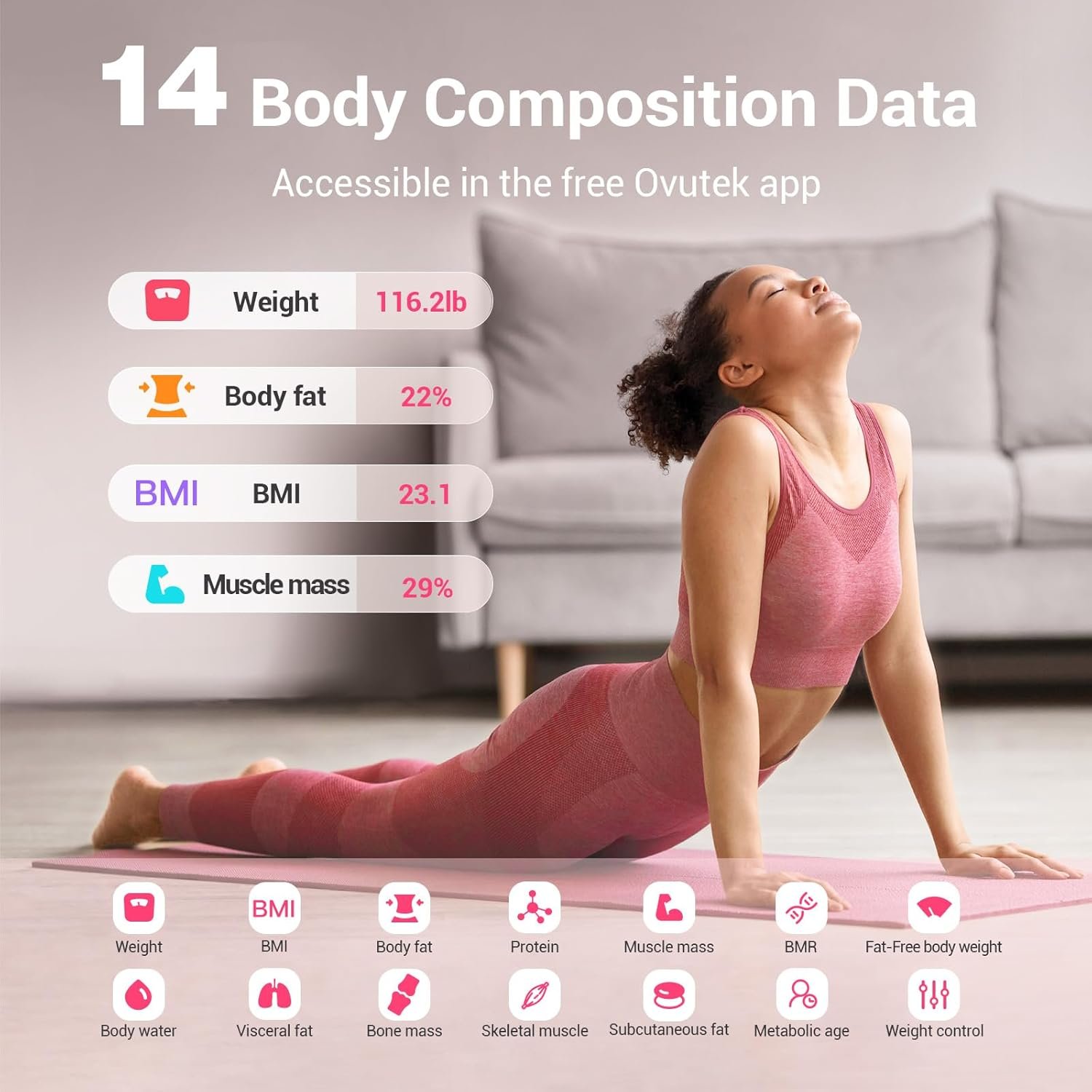 Smart Scale for Body Weight, Digital Bathroom Scale BMI Weighing Body Fat Scale, Accurate Body Composition Scale Monitor for Peoples Health with Smartphone App, Compact Size, 400lb