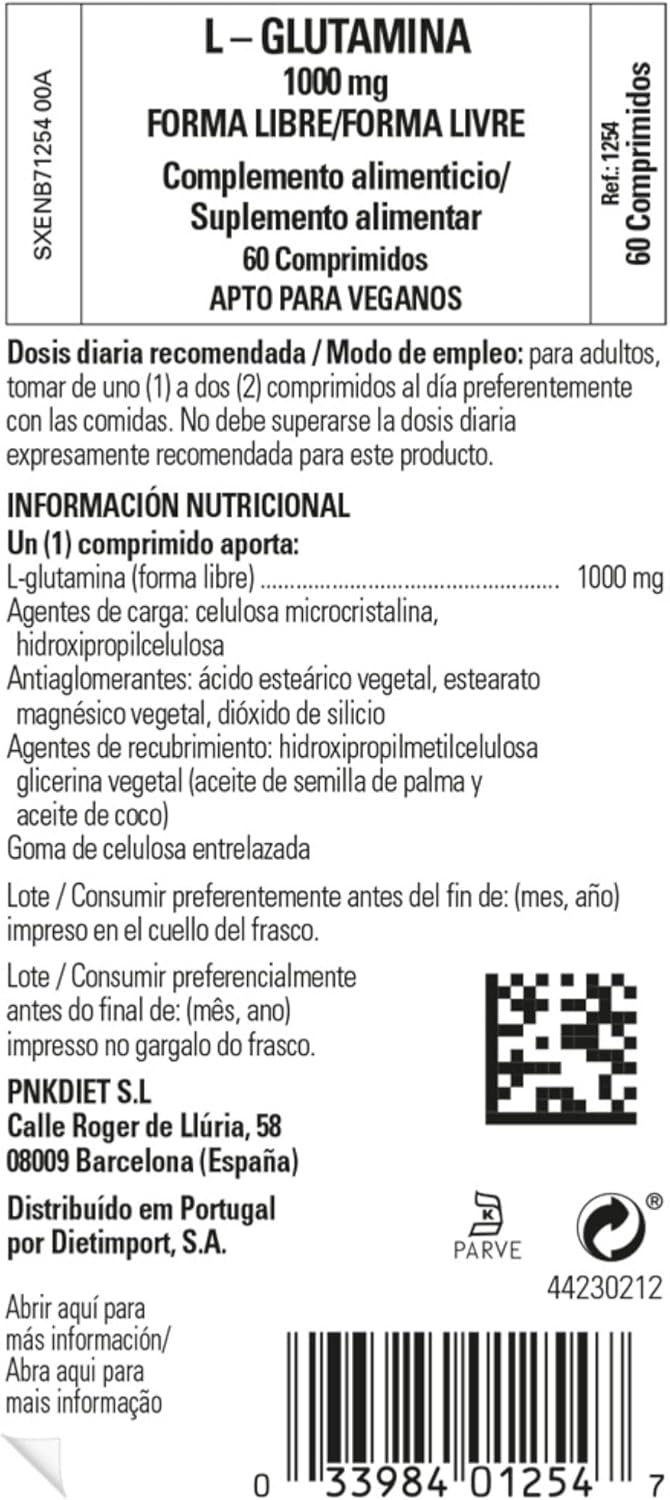 Solgar L-Glutamine 1000 mg, 60 Tablets - Natural Muscle Food - Promotes Gastrointestinal (GI) Health - Supports Brain Health - Non-GMO, Vegan, Gluten Free, Dairy Free, Kosher - 30 Servings