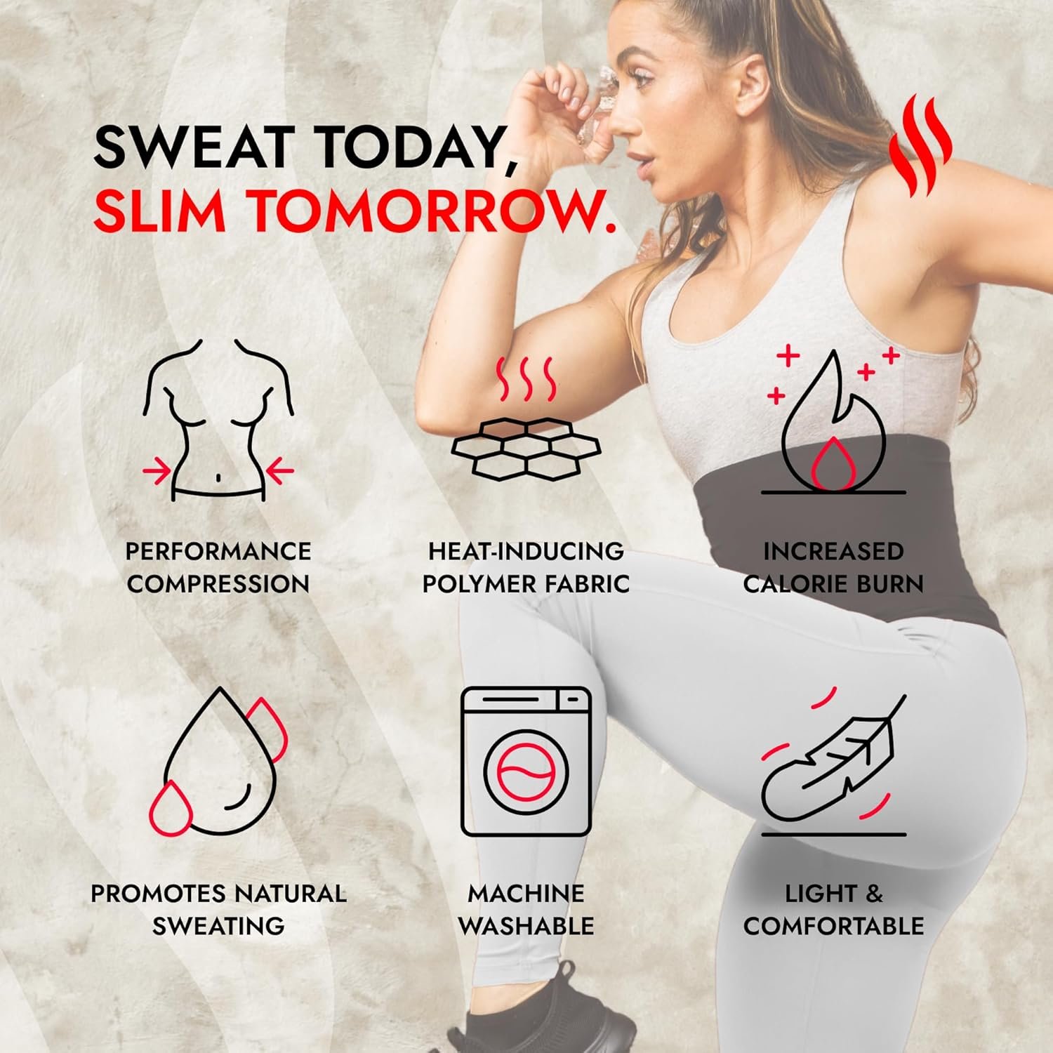 Sweat Shaper Waist Trimmer for Women, Waist Trainer Sauna Belt, Neoprene-free Waist Cincher, Thermo Sauna Slimming Belt