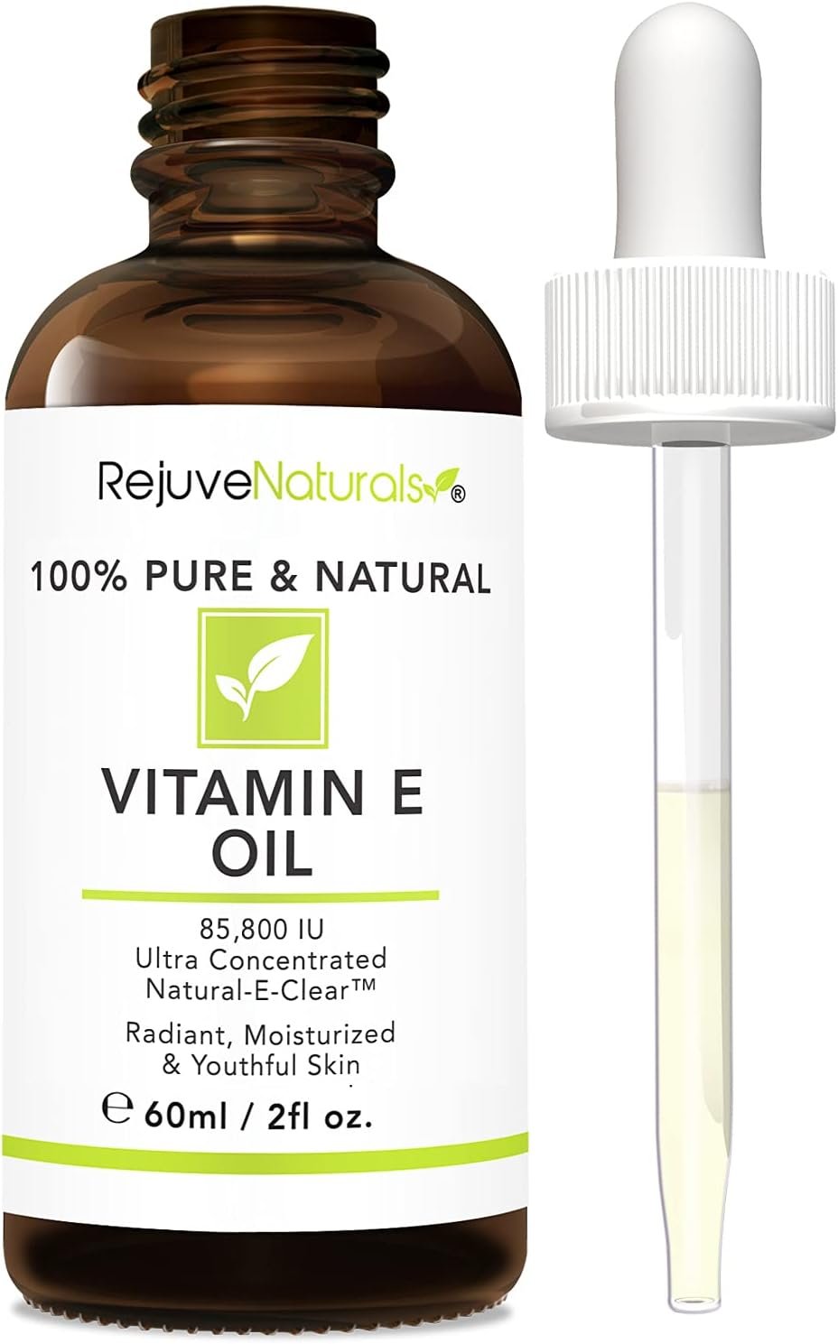 Vitamin E Oil - 100% Pure Natural, 42,900 IU. Repair Dry, Damaged Skin from Surgery Acne, Age Spots Wrinkles. Boost Collagen for Moisturized, Youthful-Looking Skin. d-Alpha tocopherol, 1 Fl Oz