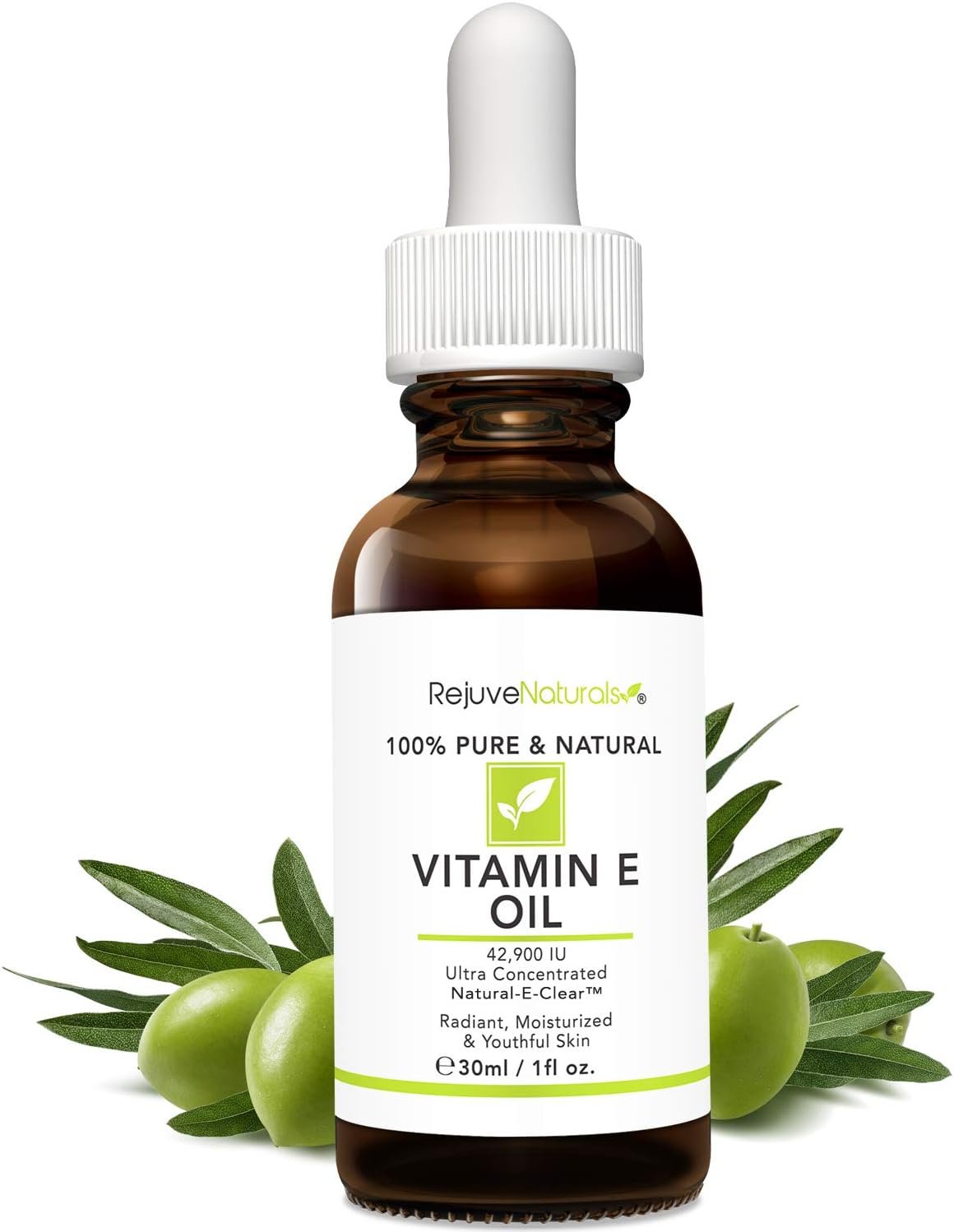 Vitamin E Oil - 100% Pure Natural, 42,900 IU. Repair Dry, Damaged Skin from Surgery Acne, Age Spots Wrinkles. Boost Collagen for Moisturized, Youthful-Looking Skin. d-Alpha tocopherol, 1 Fl Oz