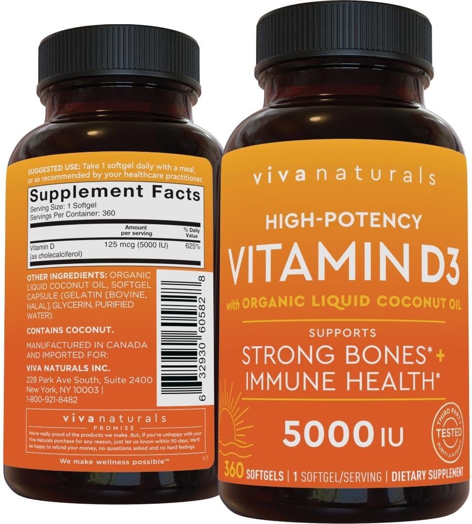 Viva Naturals Elderberry with Vitamin C and Zinc for Adults - 5 in 1 Sambucus Black Elderberry Capsules with Vitamin D3 5000 IU Immunity Supplement, Sambucus Elderberry Immune Support Supplement