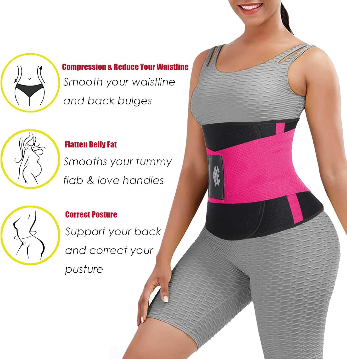 Waist Trainer Belt for Women Man - Waist Trimmer Ab Belt - Tummy Control Body Shaper