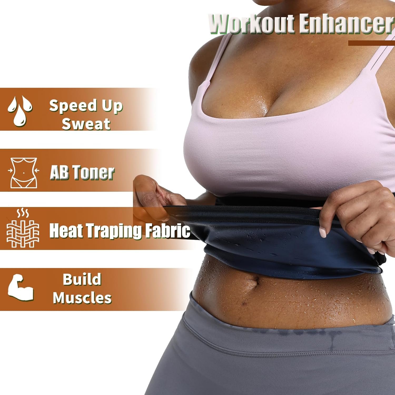 Waist Trainer Trimmer Sweat Belt Band for Women Lower Belly Fat Sauna Slimming Belt Suit Workout