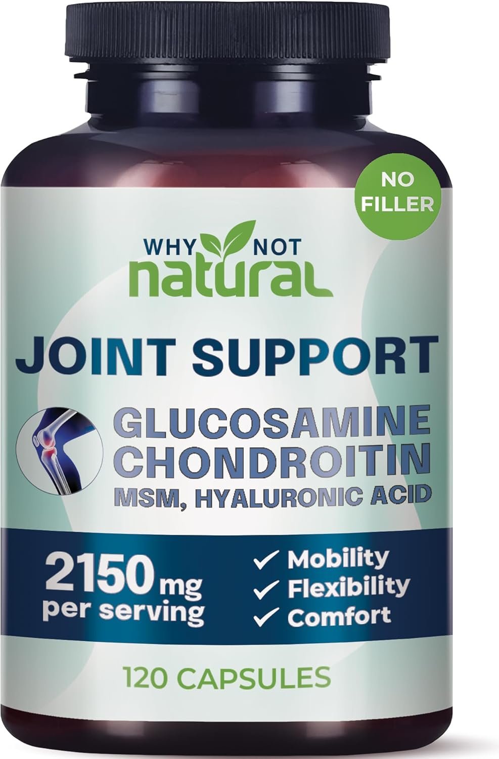 Why Not Natural Glucosamine Chondroitin, MSM, Joint Support Supplements - Knee Pain Joints Health Suppplement