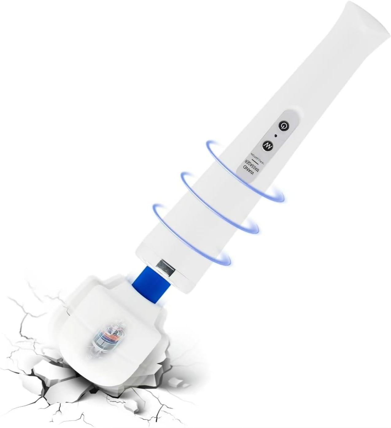 Wireless Handheld Massager for Neck Back Shoulder Muscle Relaxation- Deep Tissue Percussion Muscle Massager with 10 Modes 5 Speeds, Portable Rechargeable Electric Body Massager (White)