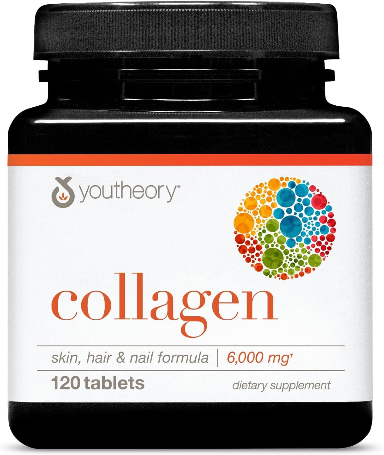 Youtheory Advanced Collagen - 6,000 mg - with Vitamin C - for Hair, Skin Nails* - Collagen Supplements for Women and Men - 120 Tablets