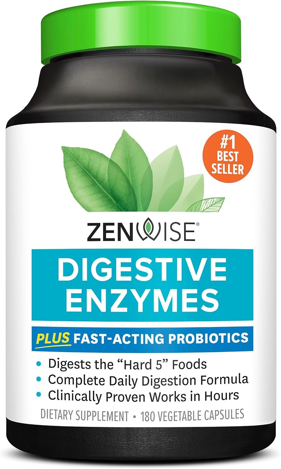 Zenwise Health Digestive Enzymes and Bromelain for Gut Health - Probiotic Multi Enzymes with Prebiotics and Probiotics for Women and Men for Digestive Health and Bloating Relief for Digestion - 60 CT